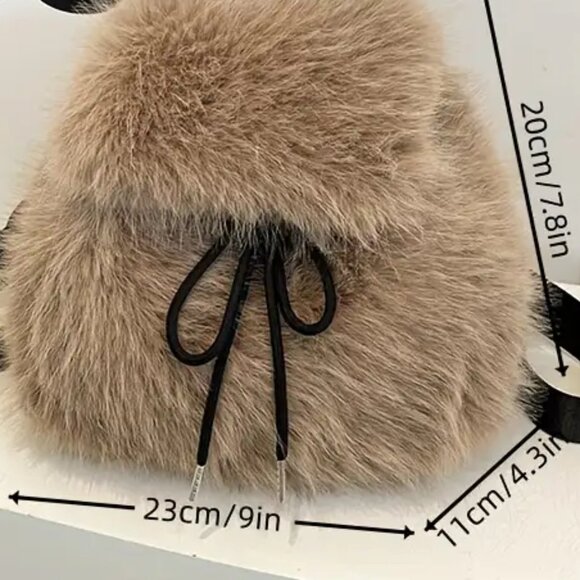 NEW Pink Faux Fur BackPack   SMALL - Picture 9 of 9